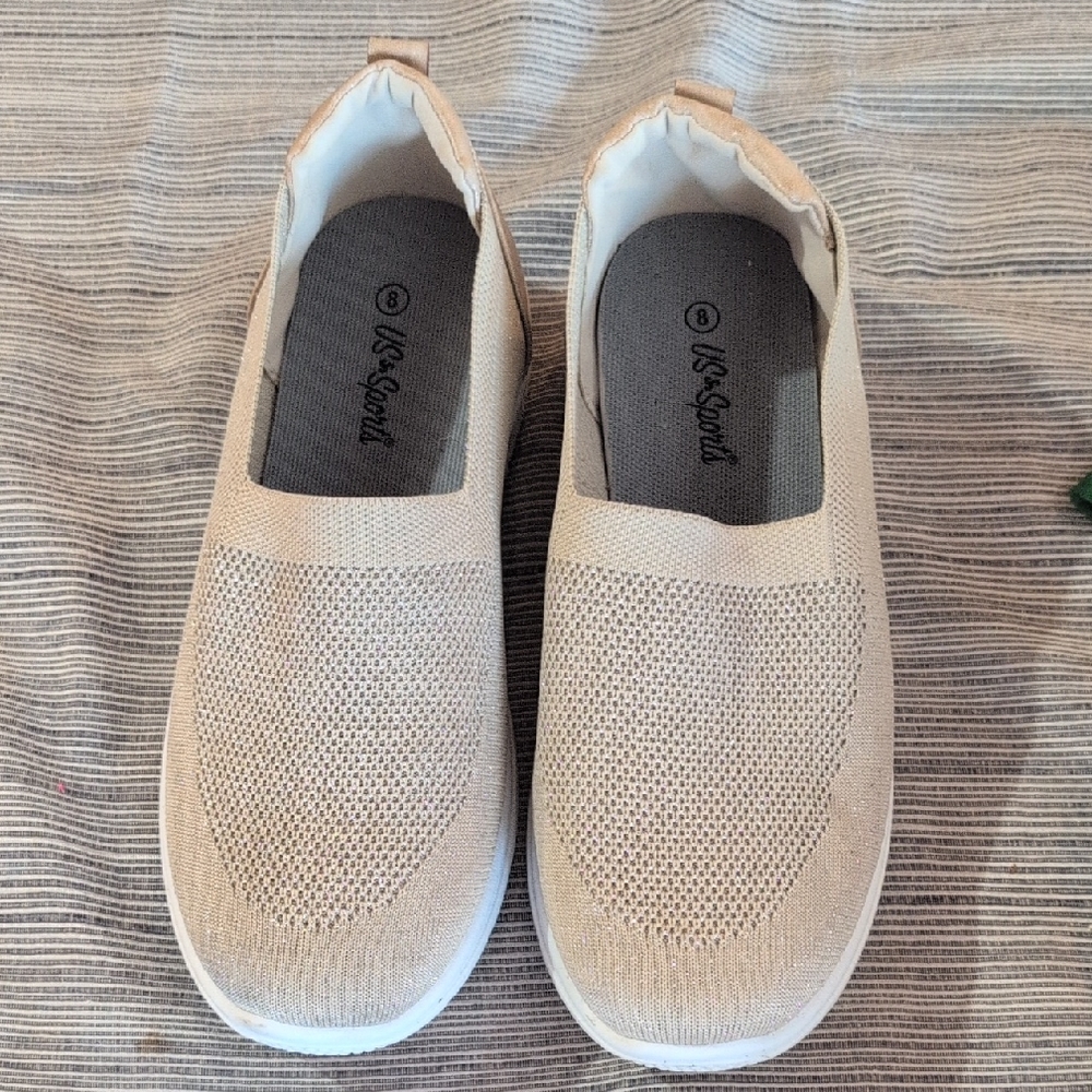 Women's Beige Slip-On Sneakers